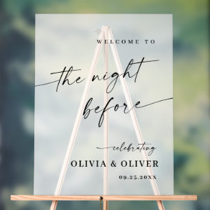 Elegant Minimalist WELCOME Rehearsal Dinner Acrylic Sign