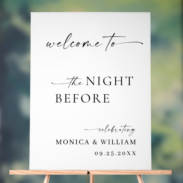 Elegant Minimalist WELCOME Rehearsal Dinner Acrylic Sign (Neutral)