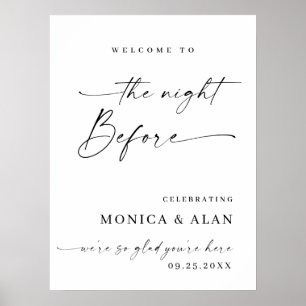 Elegant Minimalist Welcome Rehearsal Dinner Poster