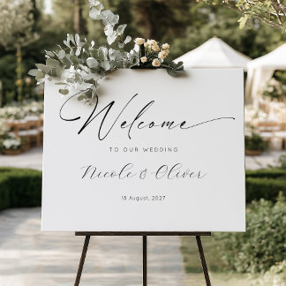 Elegant Minimalist Welcome To The Wedding Sign