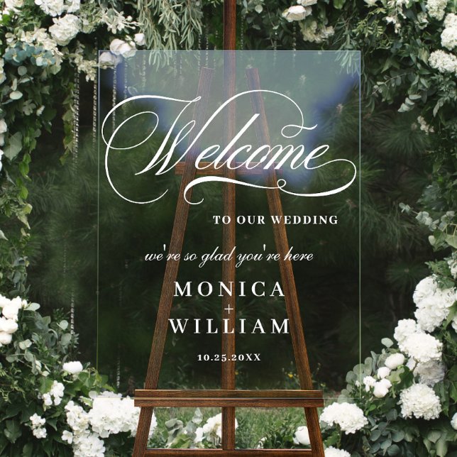 Elegant Minimalist WELCOME Wedding Acrylic Sign (Creator Uploaded)