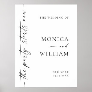 Elegant Minimalist Welcome Wedding Calligraphy Poster