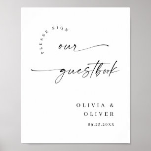 Elegant Minimalist Welcome Wedding Calligraphy Poster