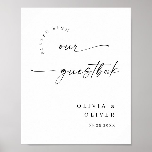 Elegant Minimalist Welcome Wedding Calligraphy Poster (Front)