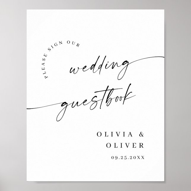 Elegant Minimalist Welcome Wedding Calligraphy Poster (Front)