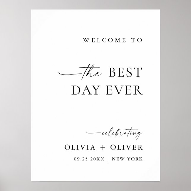 Elegant Minimalist Welcome Wedding Poster (Front)