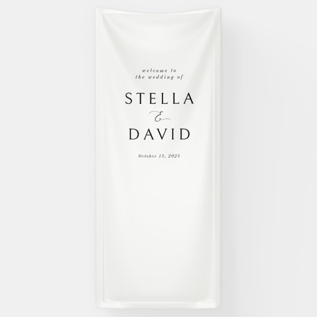 Elegant Minimalist Welcome Wedding Vinyl Banner (Vertical)