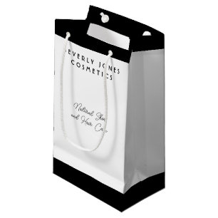 Elegant Minimalist White and Black  Small Gift Bag