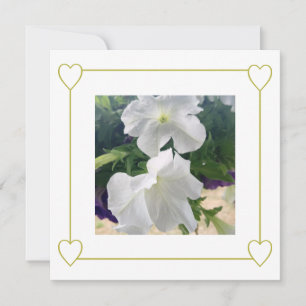 Elegant Minimalist White and Gold Wedding Photo Announcement