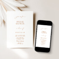 Elegant Minimalist White Bridal Shower Invitation