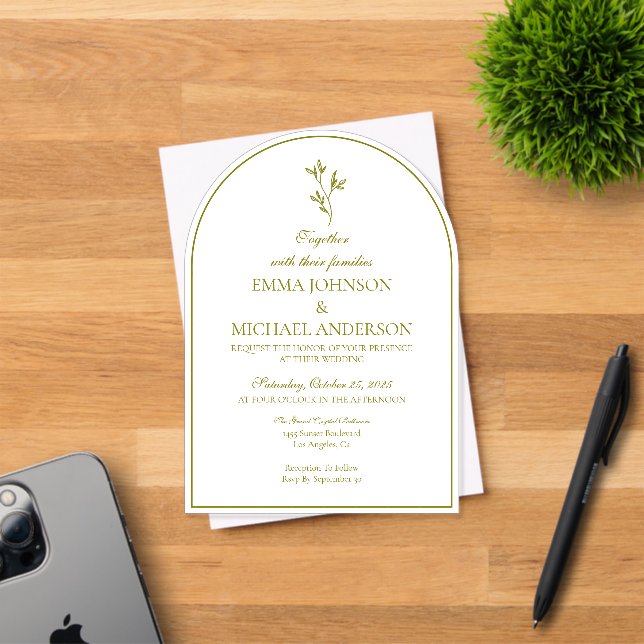 Elegant Minimalist White & dark Wedding Invitation (Insitu (Invitation Card))
