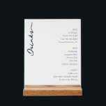 Elegant Minimalist White Menu Sign<br><div class="desc">This elegant wedding menu features a minimalist design with a clean, white background that highlights the sophisticated layout. The word "Drinks" is elegantly scripted in flowing cursive on the left, while categories like Beer, Wine, and Spirits are listed in bold uppercase letters to the right, each accompanied by simple, readable...</div>