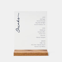 Elegant Minimalist White Menu Sign