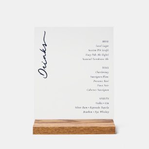 Elegant Minimalist White Menu Sign