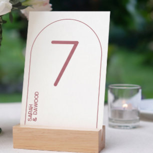 Elegant Minimalist White Rose Gold Muslim Wedding Table Number