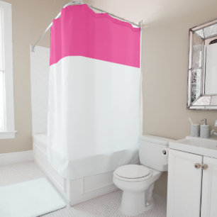 Elegant Minimalist White Top Bright Pink Stripe