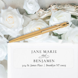 Elegant Minimalist White Wedding Return Address