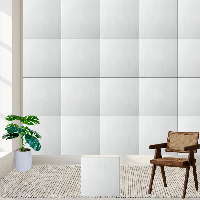 Elegant Minimalist White Wood Grain  Tile (Elegant Minimalist White Wood Grain Ceramic Tile)