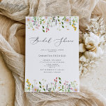 Elegant minimalist wildflower bridal shower invitation<br><div class="desc">Elegant minimalist wildflower bridal shower Invitation
Matching items available.</div>