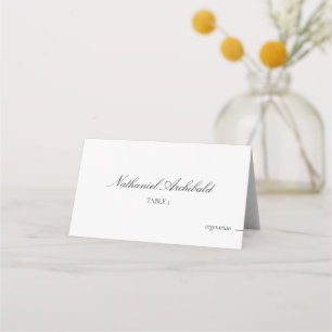 Elegant & Minimalist with Meal Choice Wedding Place Card
