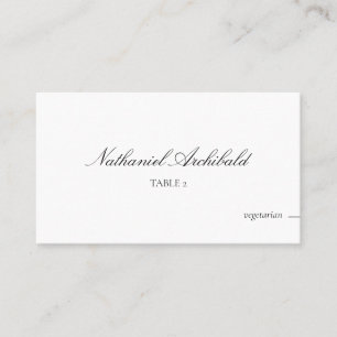 Elegant & Minimalist with Meal Choice Wedding Place Card
