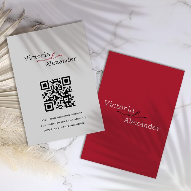 Elegant Minimalist With Red Accents Enclosure Card (Creator Uploaded)