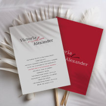 Elegant Minimalist With Red Accents Wedding