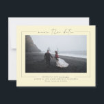 Elegant Minimalist Yellow Save the Date Photo<br><div class="desc">Elegant minimalist soft yellow save the date photo cards</div>