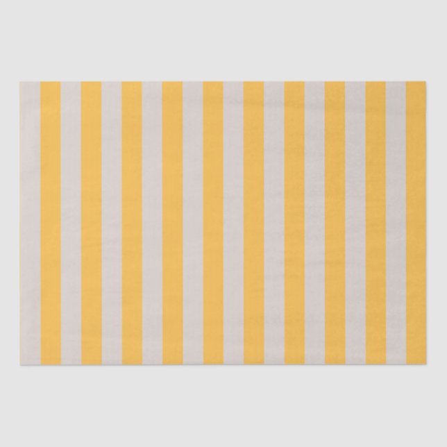 Elegant Minimalist Yellow White Stripes Pattern Tissue Paper (Front)