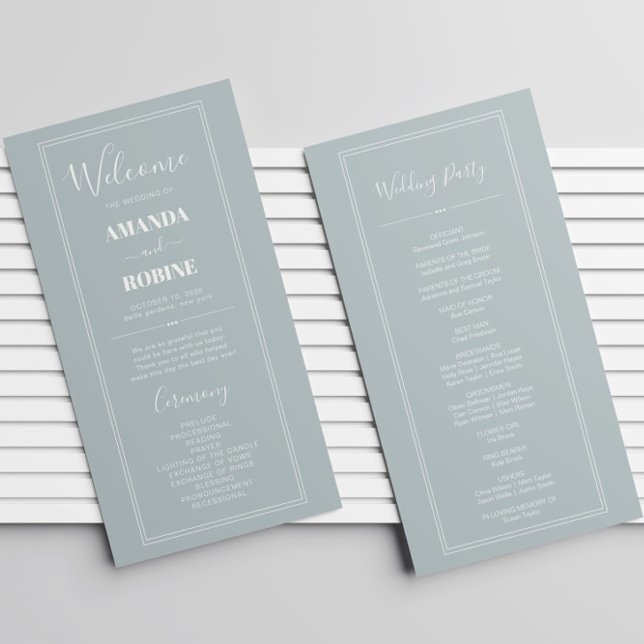 Élégant Minimaliste Chic Mariage Programmes (Créateur téléchargé)