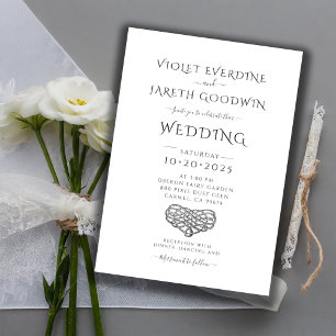 Élégant minimaliste Faire-part de mariage blanc