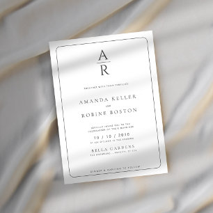Élégant minimaliste Faire-part de mariage Monogram