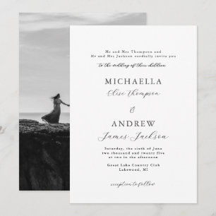 Élégant minimaliste Faire-part de mariage raffiné