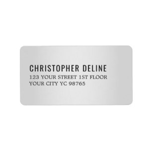 Élégant minimaliste Faux Étiquette noir argent