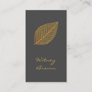 Élégant minimaliste feuille d'or carte de visite