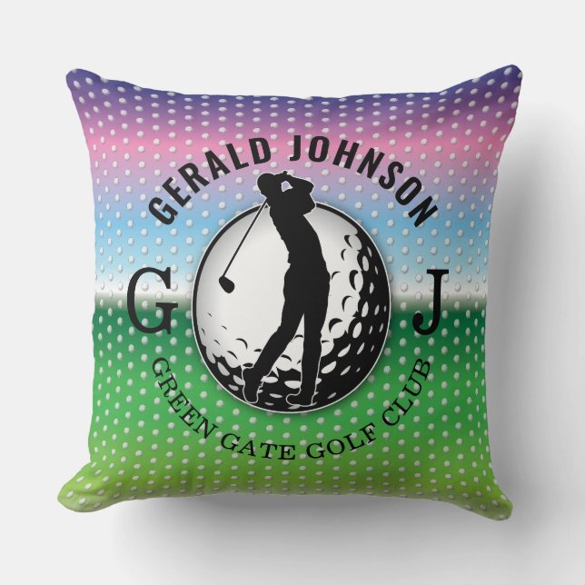 Elégant minimaliste Golfeur Design Jeter Oreiller (Recto)