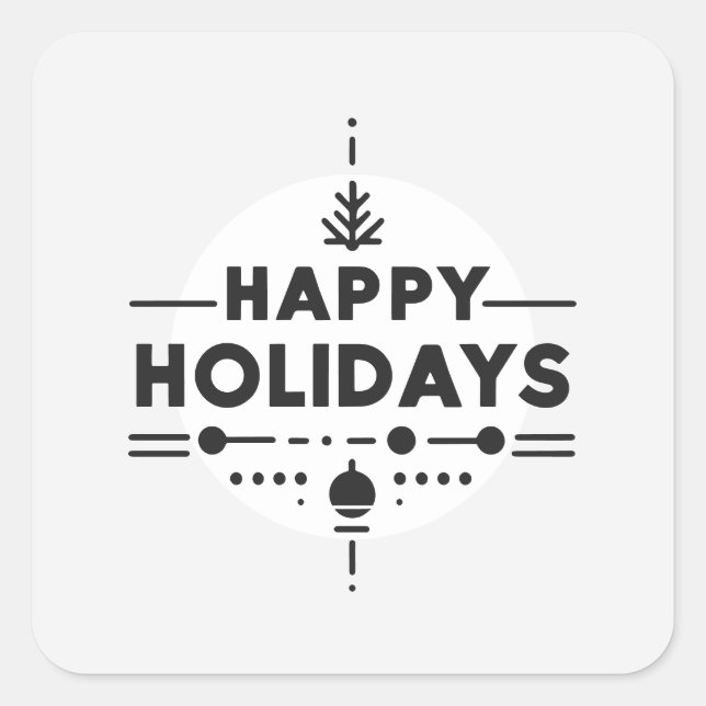 Élégant minimaliste Happy Holidays Sticker (Devant)