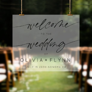 Élégant minimaliste Mariage Accueil Blanc Frosted