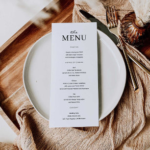 Élégant minimaliste Mariage menu Modèle