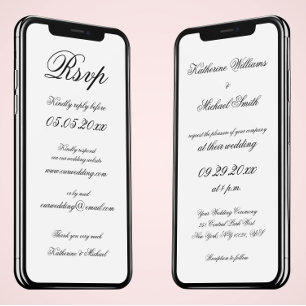 Elégant Minimaliste Mariage Numérique Invitation E