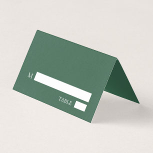 Elégant minimaliste Mariage vert Table Carte Place