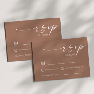Elégant minimaliste Mocha Mousse Mariage Carte RSV