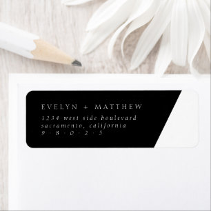 Élégant minimaliste noir blanc Mariage de typograp