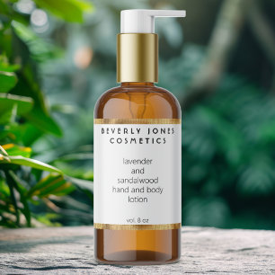 Élégant minimaliste or & blanc Étiquette de cosmét