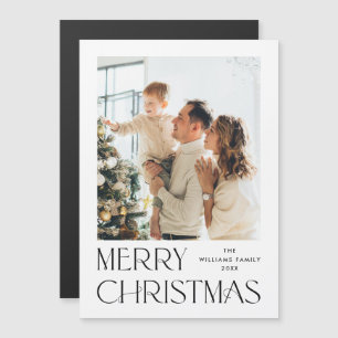 Élégant minimaliste photo de Noël Carte magnétique
