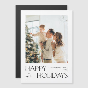 Élégant minimaliste photo de Noël Carte magnétique