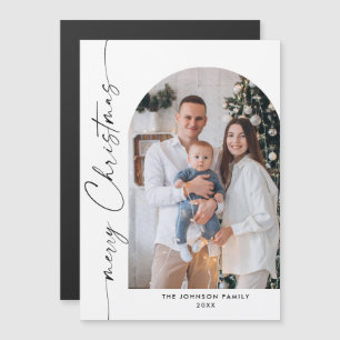 Élégant minimaliste photo de Noël Carte magnétique