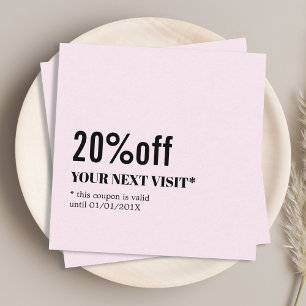 Élégant minimaliste Rose blanc Coupon de beauté