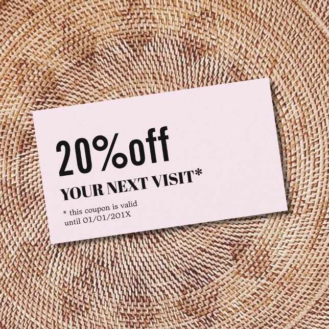 Élégant minimaliste Rose blanc Coupon de beauté (Créateur téléchargé)