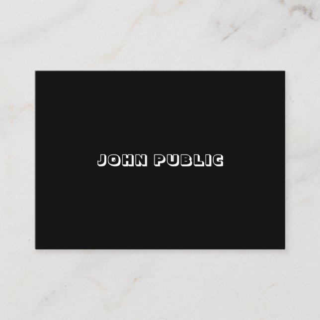 Elegant Minimalistic Black White Template Modern Business Card (Front)